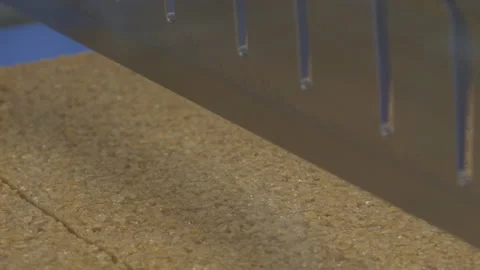 Perfect automated computer programmed cutting of cake slices in a factory Video stock 131264162