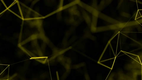 Perfect background for different sciences concept. Yellow plexus on black Stock Footage 145726301