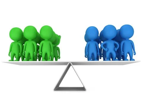 Perfect balance between two group of people Illustrazione stock