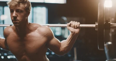 Perfect barbell squat form Stock Footage 126781553