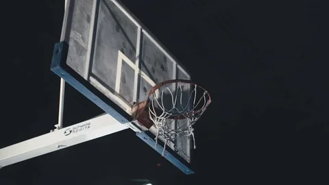 Perfect basketball throw in the ring Stock Footage