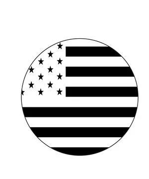 A perfect black circle is positioned in the centre of a solid white backgroun Stock-Illustration
