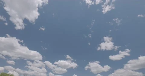 Perfect Blue Sky with Puffy White Clouds Non Graded C Log 3 16mm 動画素材 154272692
