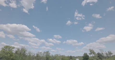 Perfect Blue Sky with Puffy White Clouds Non Graded C Log 3 16mm 動画素材 154272698