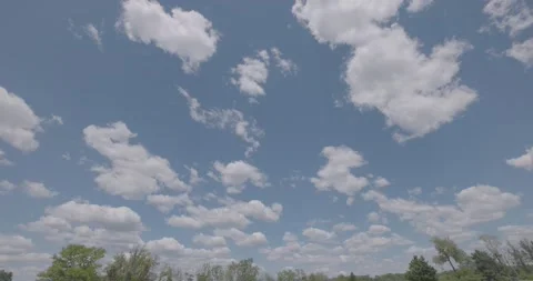 Perfect Blue Sky with Puffy White Clouds Non Graded C Log 3 16mm 動画素材 154272715