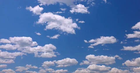 Perfect Blue Sky with Puffy White Clouds Colored and Saturated 4k Plate 35mm 動画素材 154272768