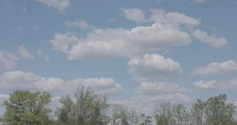 Perfect Blue Sky with Puffy White Clouds Non Graded C Log 3 50mm Видео 154272840