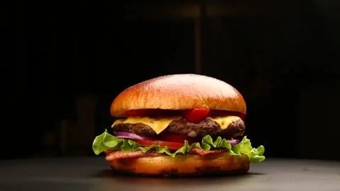 Perfect burger classic Stock Footage 210480727