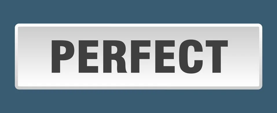 Perfect button. perfect square white push button Stockillustratie