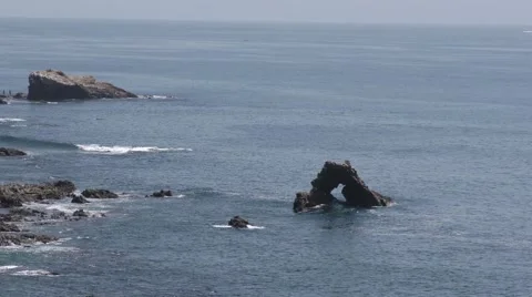 Perfect California beach scape with small waves and clear water.mp4 Stock Footage 67581500