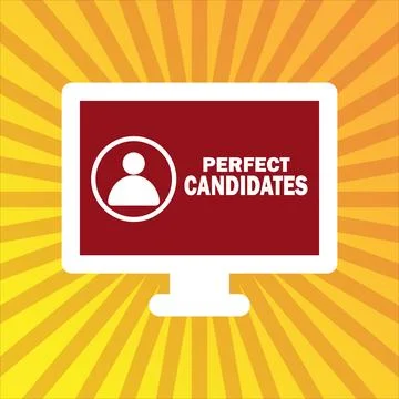 Perfect Candidates computer design over lineal background vector illustration Stock Illustration