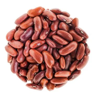Perfect circle of red beans isolated on white Stock Photos