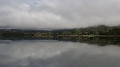 Perfect cloud reflection at Lake Huntsman Stock Footage 71842022