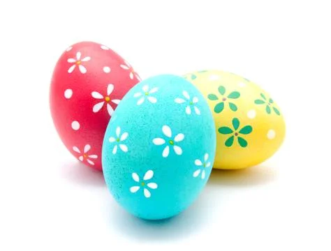 Perfect colorful handmade easter egg isolated Foto stock