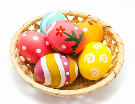 Perfect colorful handmade easter eggs Stock Photos