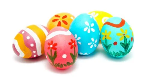 Perfect colorful handmade easter eggs Stock Photos