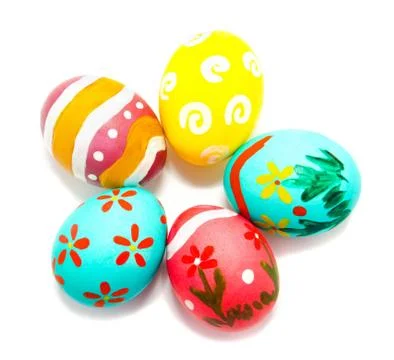 Perfect colorful handmade easter eggs Stock Photos