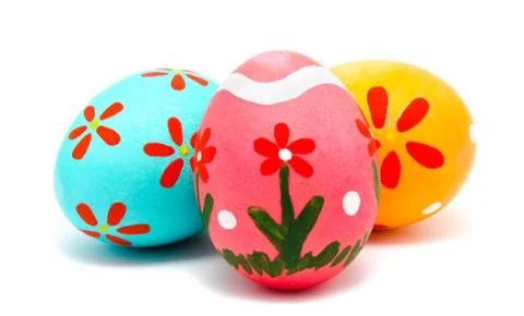 Perfect colorful handmade easter eggs Stock Photos