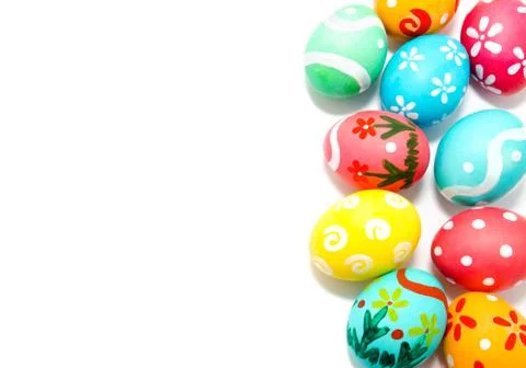 Perfect colorful handmade easter eggs Stock Photos