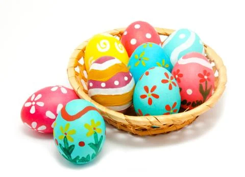 Perfect colorful handmade easter eggs Stock Photos