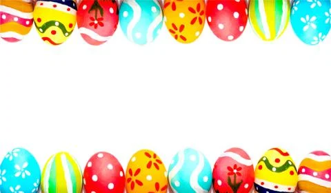 Perfect colorful handmade easter eggs isolated Stock-Fotos