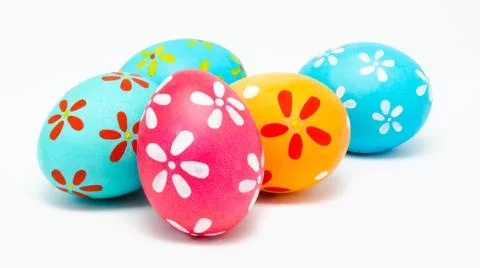 Perfect colorful handmade easter eggs Stock Photos