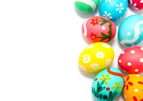 Perfect colorful handmade easter eggs Stock Photos