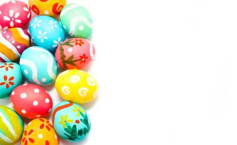 Perfect colorful handmade easter eggs Stock Photos