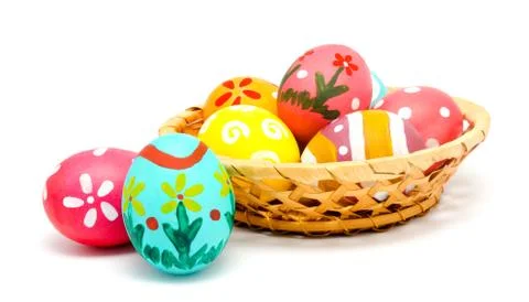Perfect colorful handmade easter eggs Stock Photos