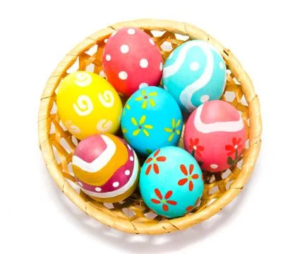 Perfect colorful handmade easter eggs Stock Photos