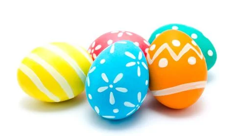 Perfect colorful handmade easter eggs Stock Photos
