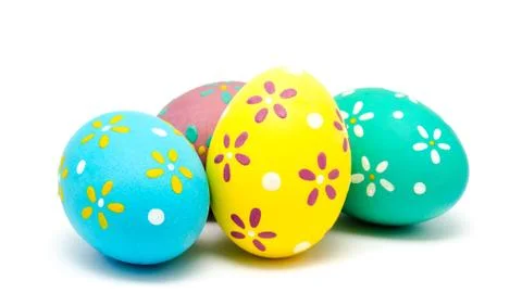 Perfect colorful handmade easter eggs isolated Foto stock
