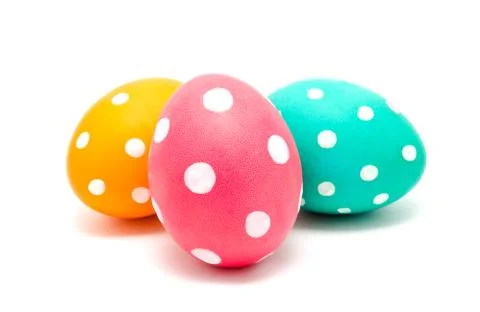 Perfect colorful handmade easter eggs isolated Foto stock