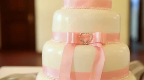 Perfect detail of wedding cake Stock Footage 34956632