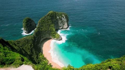 Perfect dream Kelinking beach with clear sea and smooth golden sand in Nusa Stock Footage 255161259