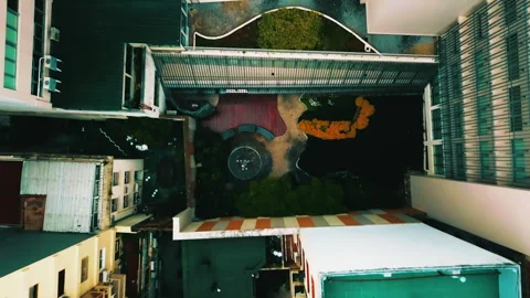 Perfect drone flying up from base in urban city Stock Footage 251083331