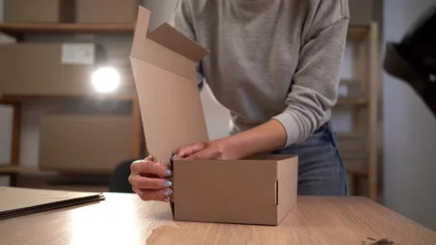 Perfect for e-commerce, business websites and small business. Woman in her .. Stock Footage 348228641