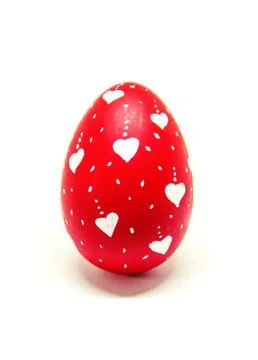 Perfect Easter eggs Hand Made. On white isolated background. Selective focus. 库存照片