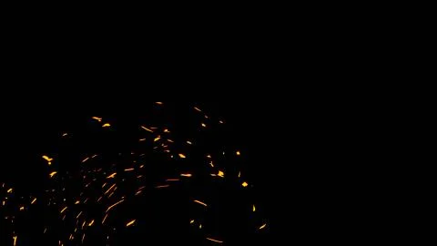 Perfect fire particles embers texture. Abstract flying sparkle overlays on ba Stock Illustration