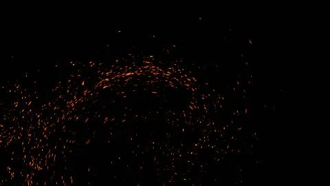 Perfect fire particles embers texture. Abstract flying sparkle overlays on ba Stock Illustration