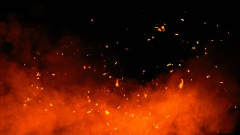 Perfect fire particles embers texture. Abstract flying sparkle overlays on ba Stock Illustration