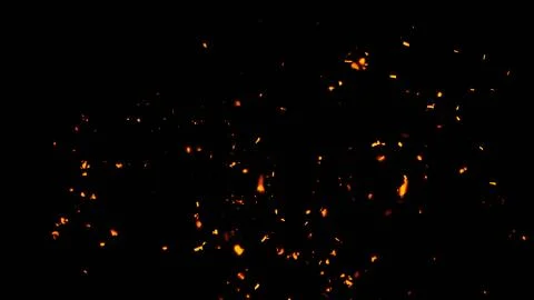 Perfect fire particles embers texture. Abstract flying sparkle overlays on ba Stock Illustration