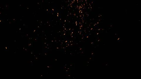 Perfect fire particles embers texture. Abstract flying sparkle overlays on ba Stock Illustration