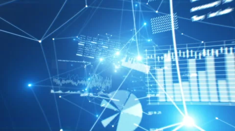 Perfect Flight through Business Network. Looped animation. HD 1080. Stock Footage 55009633