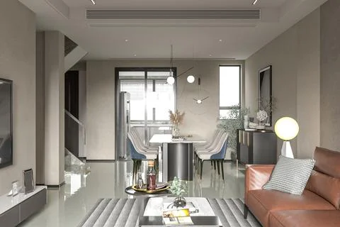 The Perfect Gathering Space Stylish Interior Design of a Luxury Dining Room.. Illustrazione stock