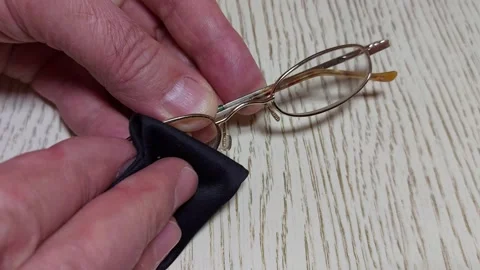 Perfect Glasses Wipe: Clear Vision in Seconds Stock Footage 303909547
