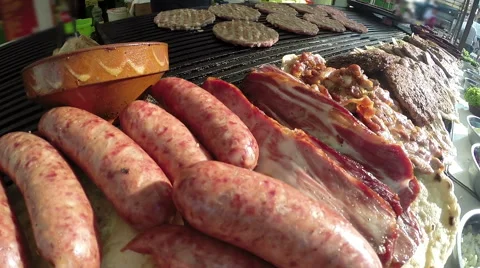 Perfect Grilled Mixed Meat Stock Footage 68174691
