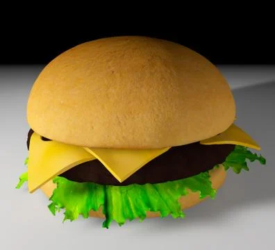 The perfect hamburger 3D render Stock Illustration