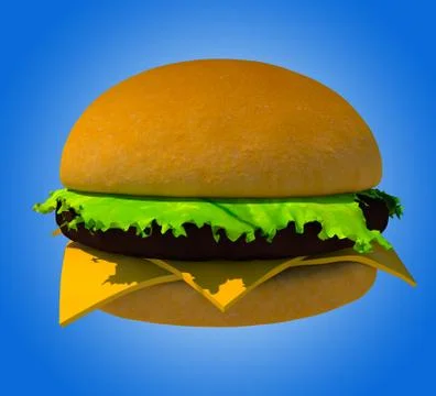 The perfect hamburger 3D render Illustrazione stock