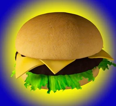 The perfect hamburger 3D render Stock Illustration